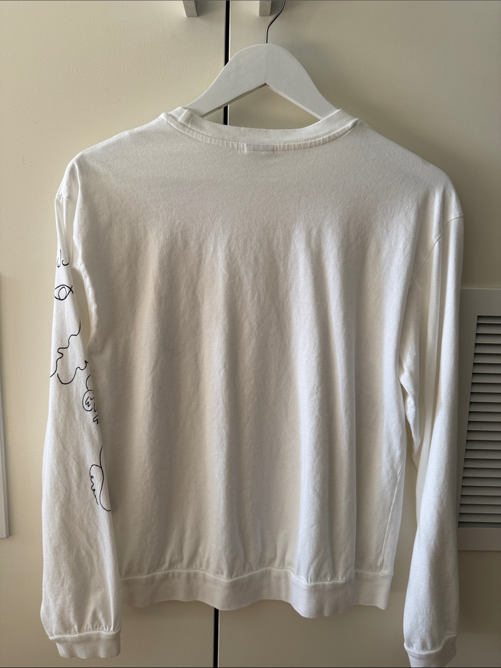 Paul Smith White Long-Sleeve Crewneck with Black Line-Art - Picture 2 of 3